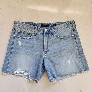 Lucky Brand Denim The Boyfriend Short Light Wash Distressed Women's Size 10/30